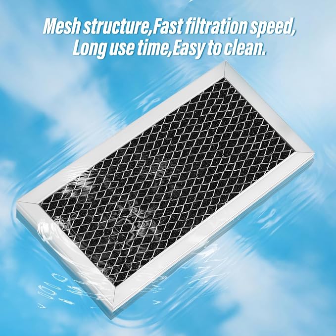 8Pcs Microwave Charcoal Filter Replacement for GE JX81H WB02X10956, Microwave Filter Replacement 8.67" x 3.95" Air Carbon Filter