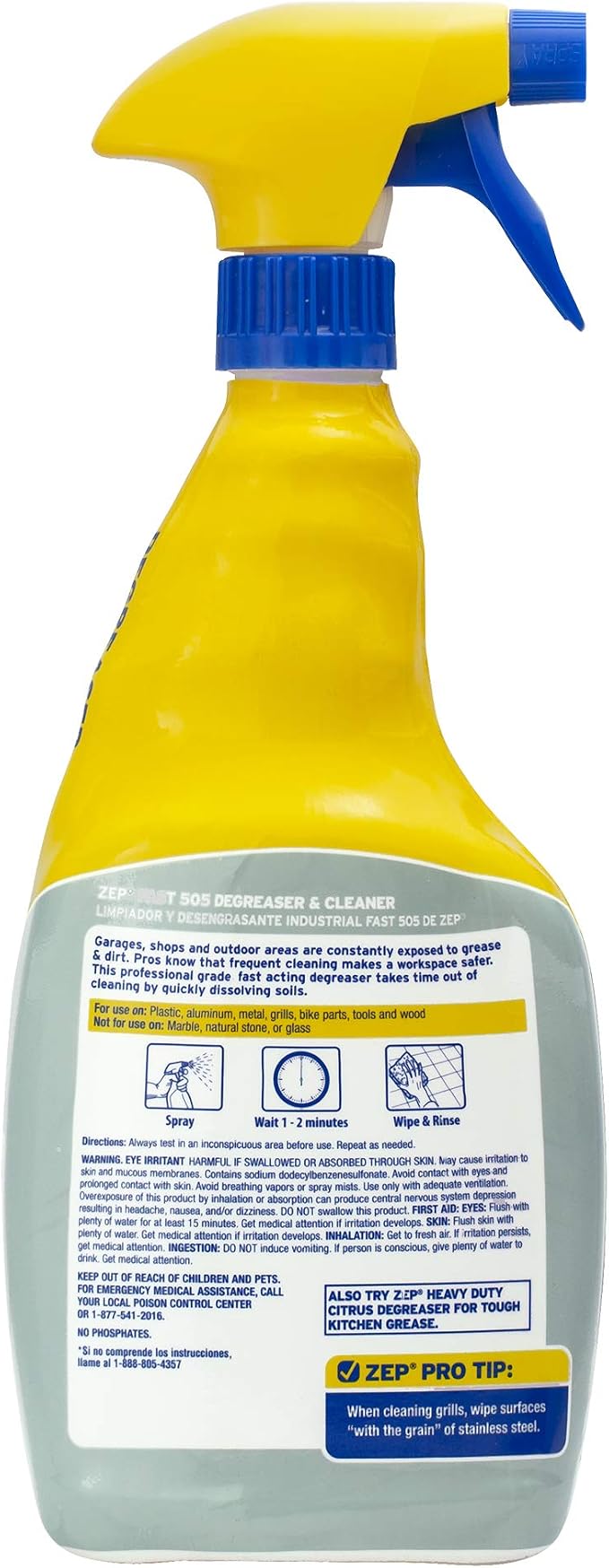 Zep ZU50532 Fast 505 Cleaner and Degreaser 32 Ounces, 32 Fl Oz, clear