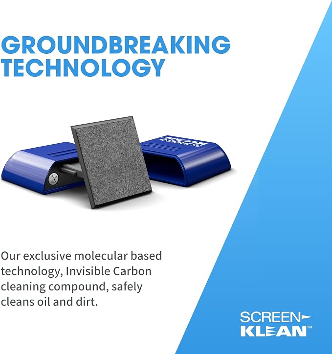 CarbonKlean ScreenKlean Tablet Screen Cleaner - Compatible with iPad, Android & Amazon - with Carbon Microfiber Tech-Injected Blue-1 Count (Pack of 1)