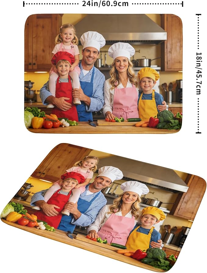 Custom Personalized Dish Drying Mat for Kitchen Counter Customized Dying Pad with Picture Text Home Decor Large