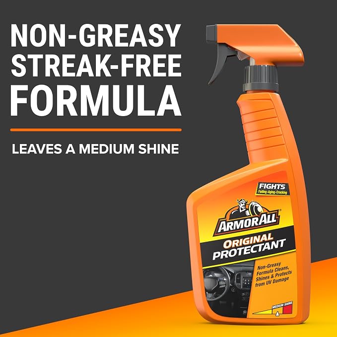 Armor All Original Protectant (28 fl. oz.) | Car cleaning spray, dashboard cleaner for car interior safe on vinyl, rubber, plastic; apply with cloth, not for controls