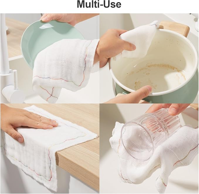 JOYMOOP Cleaning Cloths, Reusable Multi-Purpose Cleaning Rags, Highly Absorbent Kitchen Dish Towels, Quick Drying, Counters & Washing Dishes,11.8" x11.8" - 20pcs