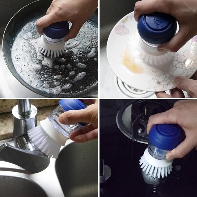 CELOX Dish Scrubber with Soap Dispenser for Pots, Dishes, Bowls