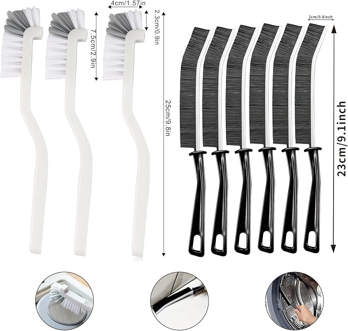 18Pcs Crevice Gap Cleaning Brush,Door Window Track Groove Corner Crevice Cleaning Brushes for Cleaning Window Grooves, Bathroom, Toilet Corner, Kitchen, Faucet, Sink