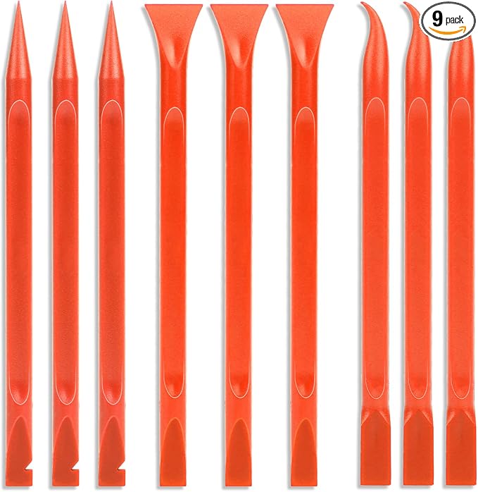 9 Pieces Plastic Scraper, No-Scratch Paint Scraper Tool Portable Car Crevice Cleaning Tool Multi-use Kitchen Scraper Small Sticker Remover for Tight Spaces, Crevices, Food, Labels, Oil Stains, Dirt