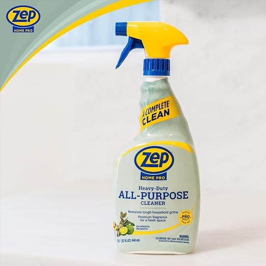 Zep Home Pro Heavy-Duty All-Purpose Cleaner - 32 oz (Pack of 1) R61506 - Removes tough grime from multiple indoor surfaces like counters & floors while leaving behind a Eucalyptus Bergamot scent