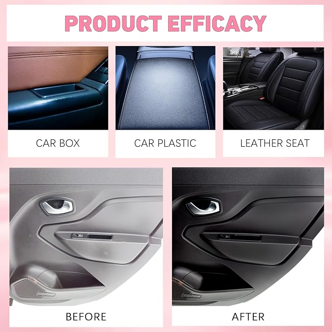 Car Interior Cleaner, Polishing Cleaner Detailer Spray for Car Detailing | Interior Detailer Spray, Interior Car Cleaner for Dashboards, Seats, Leather, Plastic, No Residue (3Pcs)