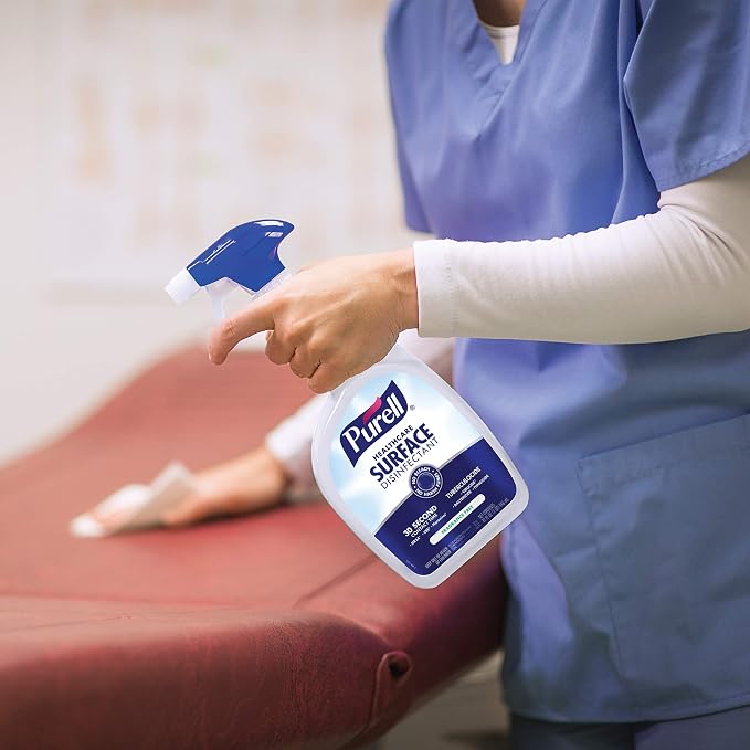 PURELL Healthcare Surface Disinfectant Spray, Fragrance Free, 32 fl oz Capped Bottle with Spray Trigger in Pack (Pack of 6) - 3340-06