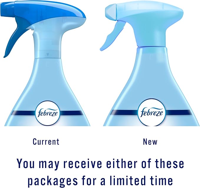 Febreze Fabric Spray & Carpet Heavy Duty Odor Fighter, Fabric Refresher, Multi-Use Deodorizer, Sneaker Balls Alternative, Couch & Linen Spray, Downy Calm & Rainforest Scents, 16.9oz, 2ct (1 of each)
