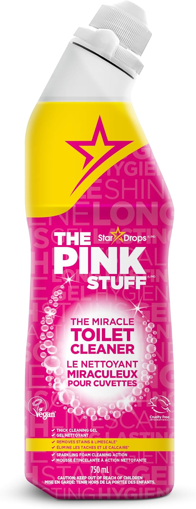 The Pink Stuff Miracle Toilet Cleaner, Powerful Stain-Removing Gel, 25 Fl Oz