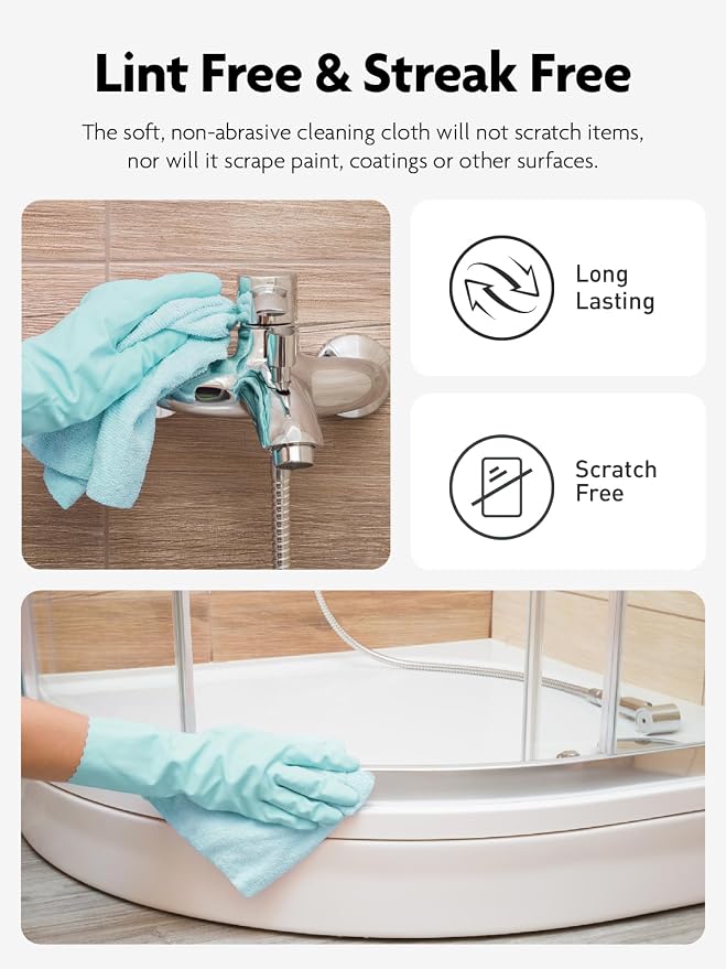 Fantasticlean Microfiber Cleaning Cloth Roll- 75 Sheets, 12" x 12" (Blue) | Super Absorbent, Lint-free, Tear-away Microfiber Towel Roll, for All-Purpose Cleaning, Reusable Alternative to Paper Towels