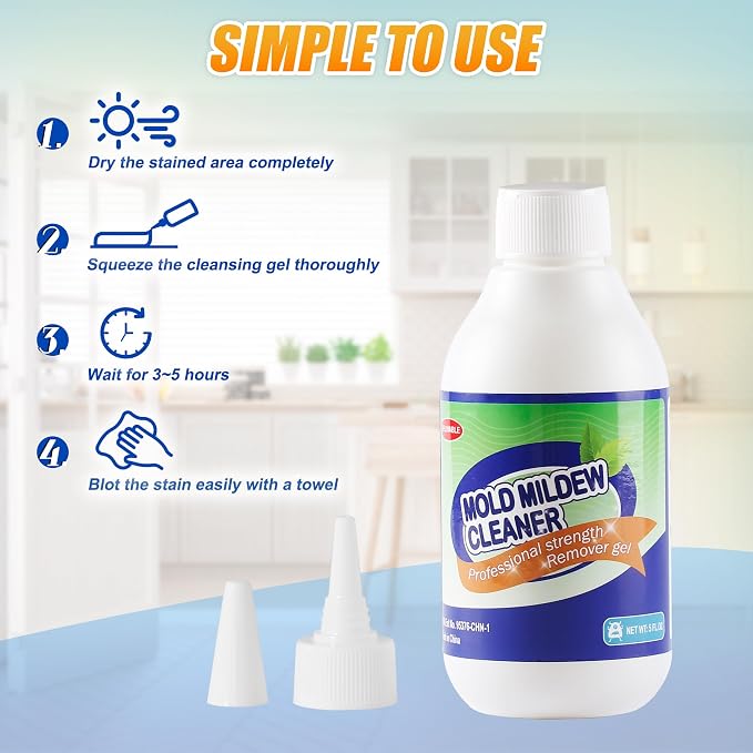 GELIVABLE Home Stain Cleaner Gel,Black Stain Remover for Household, 5 Fl Oz | Remove Black Stains from Washing Machine Seals, Refrigerator Strips, Grout, Showers, Tile and Kitchen Sinks