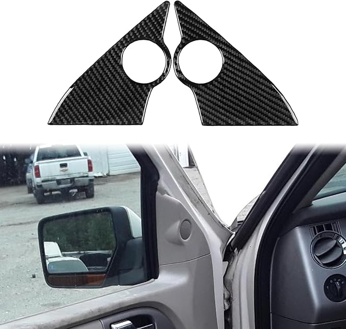 Carbon Fiber Inner Door Stickers Fit for Ford Expedition 2007-2014 | for 2007 2008 2009 2010 2011 2012 2013 2014 | Trim Inner Door A-Pillar Cover | Thick Overlay | Anti-scratch