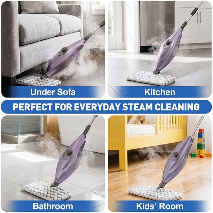 Tidy Monster Steam Mop Pads with Scrub Strips Microfiber Replacement Pad Refills for Shark Steam Pocket Mop S3500 Series S3501 S3601 S3550 S3801 S3901 SE450 S3601D S3901D (White Scrub Stripe 4 Pack)