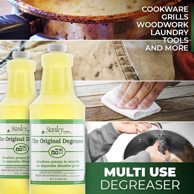 STANLEY HOME PRODUCTS Original Degreaser - Removes Stubborn Grease & Grime - Powerful Multipurpose Cleaning Solution for Home & Commercial Use (4 Pack)