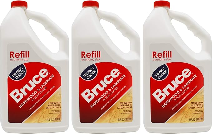 Bruce Hardwood and Laminate Floor Cleaner for All No-Wax Urethane Finished Floors Refill 64oz - Pack of 3