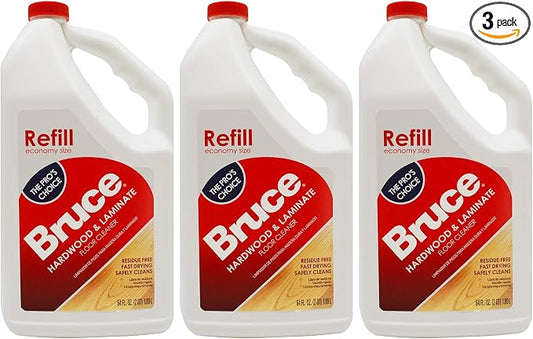 Bruce Hardwood and Laminate Floor Cleaner for All No-Wax Urethane Finished Floors Refill 64oz - Pack of 3