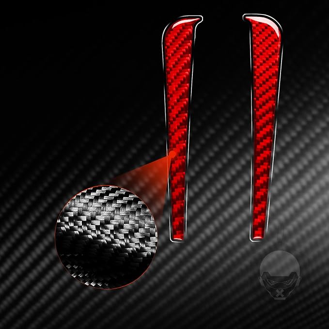 Red Real Carbon Fiber Trim for Nissan Rogue Accessories | for 2014-2020 / Rogue Sport 2017-2022 Navigation Display Side Strip Sticker Interior Thick Overlay Decal