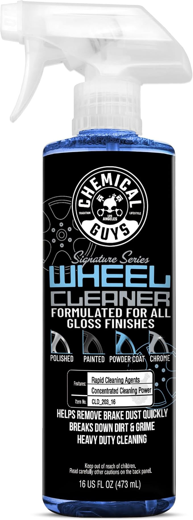 Chemical Guys, Signature Series Wheel Cleaner Spray for All Finishes, 16 oz | Fast-acting foaming spray clings to wheels to lift brake dust and road grime, safe on chrome and painted rims