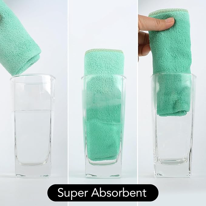 SINLAND Microfiber Facial Cloths Fast Drying Washcloth 12inch x 12inch Absorbent Face Wash Cloth Soft Makeup Remover Cloths
