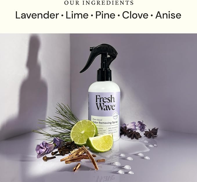 Fresh Wave Lavender Room and Fabric Air Freshener Spray, 2-Pk, 8 oz | Plant-based formula, Pet-safe and people-safe, Fabric and room deodorizer , For upholstery, carpets, shoes, and pet bedding