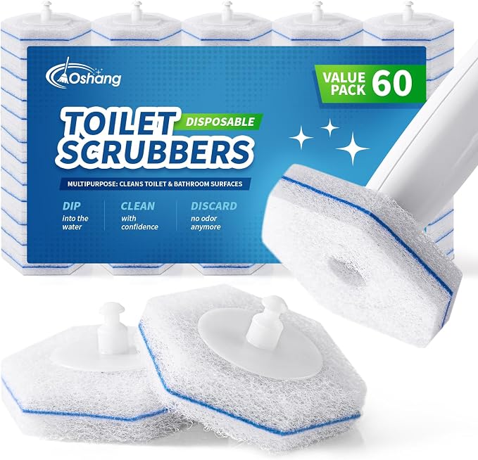 Compatible with Clorox Toilet Wand – Disposable Toilet Brush Head Refills (60 Count), Wand Not Included