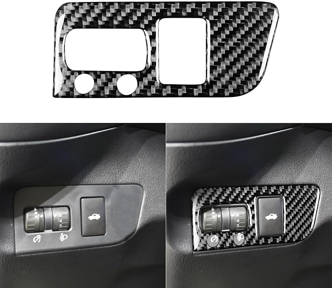 Real Carbon Fiber Trim for Subaru Accessories | for BRZ 2016 2017 2018 2019 2020 Headlight Switch Head Lamp Control Button Cover Interior Thick Overlay Decal - B