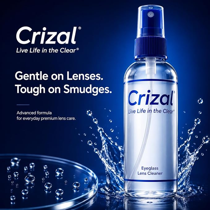 Crizal® Eyeglass Cleaner Spray – 4 Pack | Premium Lens Cleaner | Designed by Crizal® | Safe for All Advanced AR & Anti-Reflective Lens Coatings