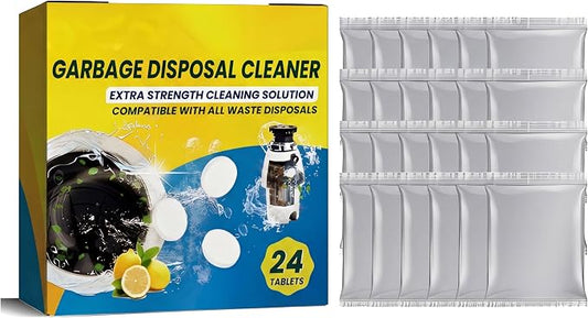 Vereclue Garbage Disposal Cleaner Deodorizer - 24 Pack, Foaming Citrus Sink Freshener - Eliminate Odors, Natural Septic Safe Food Disposer Maintenance