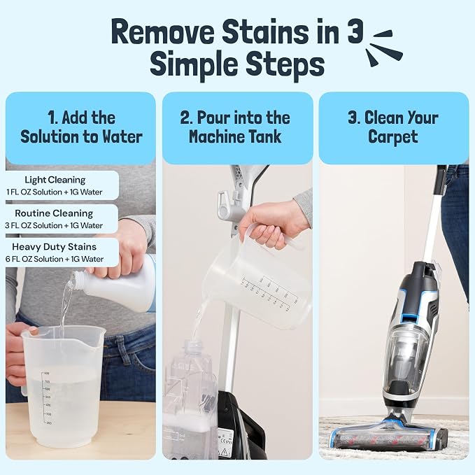 Sunny & Honey Carpet Cleaner Shampoo Solution for Machines, 1 Gal Summer | USA Made - Stain and Odor Eliminator - Cleans Carpets and Upholstery - For Upright and Spot Cleaners - Concentrated Formula