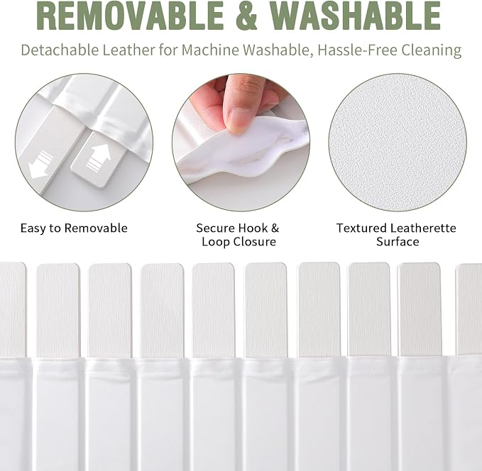 JUKER Large Stone Dish Drying Mat 24 x 16 Inches White Kitchen Pad | Removable PU leather cover, glue-free core, foldable quick dry, multi-use kitchen & pet drying pad