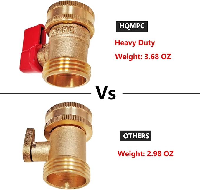 HQMPC Heavy Duty Brass Shut Off Valve Big Flow,Garden Hose Shut Off Valve For Garden Lawn Irrigatiion Garden Hose Connector Big Handle Easy Turn On Off (2PCS) +4 Extra Pressure Washers