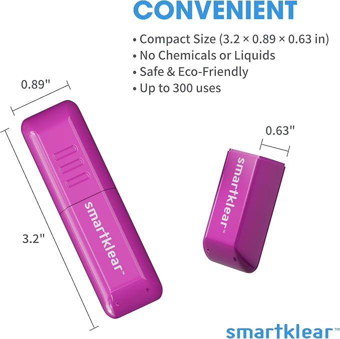 SmartKlear Smart Phone Screen Cleaner - Compatible with iPhones, Androids, and More - Cleaner with Carbon Microfiber Tech-Injected Purple-1 Count (Pack of 1)