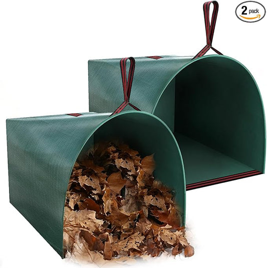 2 Pack 50 Gallon Dustpan-Type Garden Bag for Yard Waste | Dustpan-Type Garden Bag, Reusable, Heavy Duty, Standable, With Handles, For Collecting Leaves,Grass Clippings,Outdoor Debris