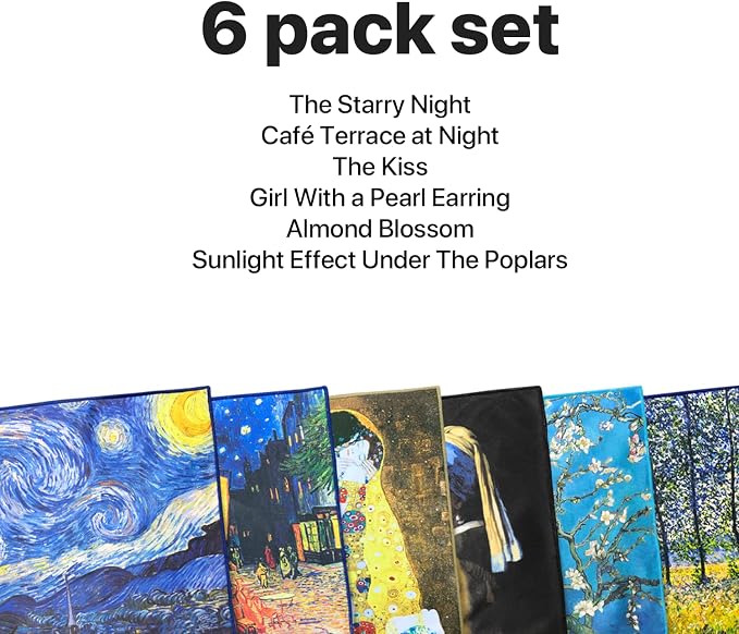 Large [6 Pack] World Best Classic Art Collection Microfiber Cloth - Ultra Premium Quality Microfiber Cleaning Cloths(Best for Camera Lens, Glasses, Screens, and All Lens.), Microfiber Cloth