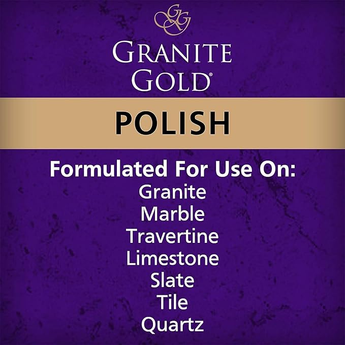 Granite Gold Polish Spray, Streak-Free Shine for Granite, Quartz, Marble, Travertine, Natural Stone Countertops, 64 Fluid Ounces and 24 Fluid Ounces