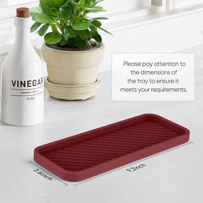 EG-SIPRO Kitchen Sink Organizer Tray,Sponge Holder for Kitchen Sink Bathroom Counter Tray Sponge Caddy Silicone Soap Holder for Soap dispenser, Bottle, Dishwashing Accessories(2-pack)