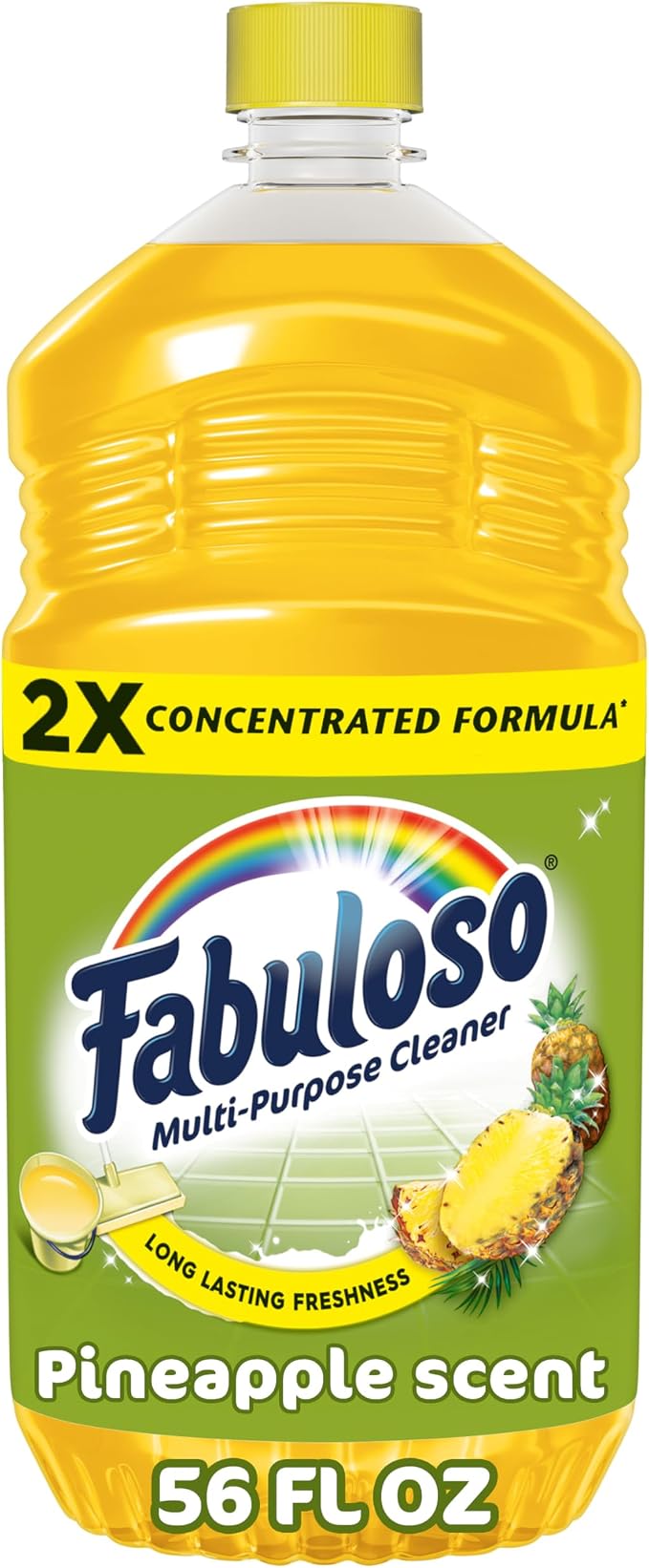 Fabuloso Multi-Purpose Cleaner, 2X Concentrated Formula, Floor Cleaner, Pineapple Scent, 56 fl oz