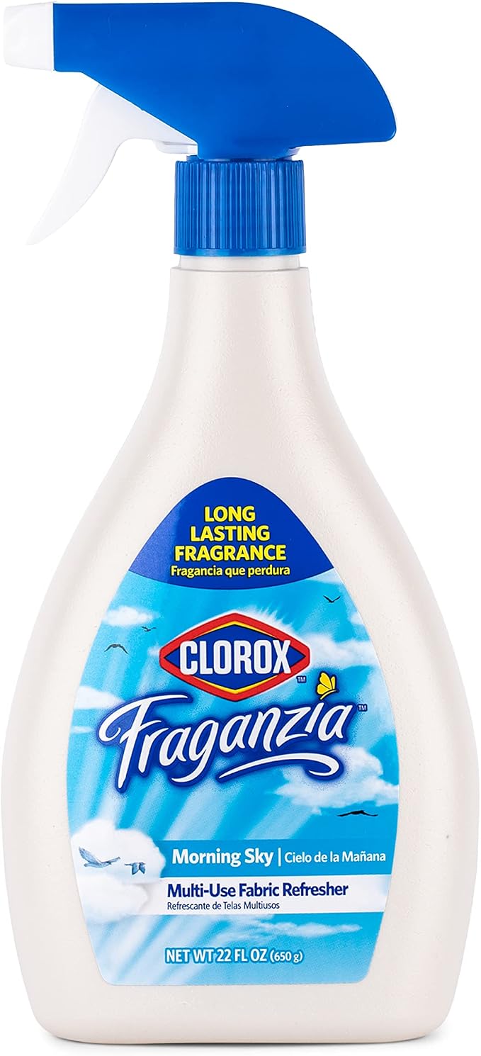 Clorox Fraganzia Refresher Spray, Morning Sky Scent - Multi-Use Fabric and Linen Freshener Spray, Odor Eliminator for Home, Couches, Curtains, and Upholstery, 22 Fl Oz