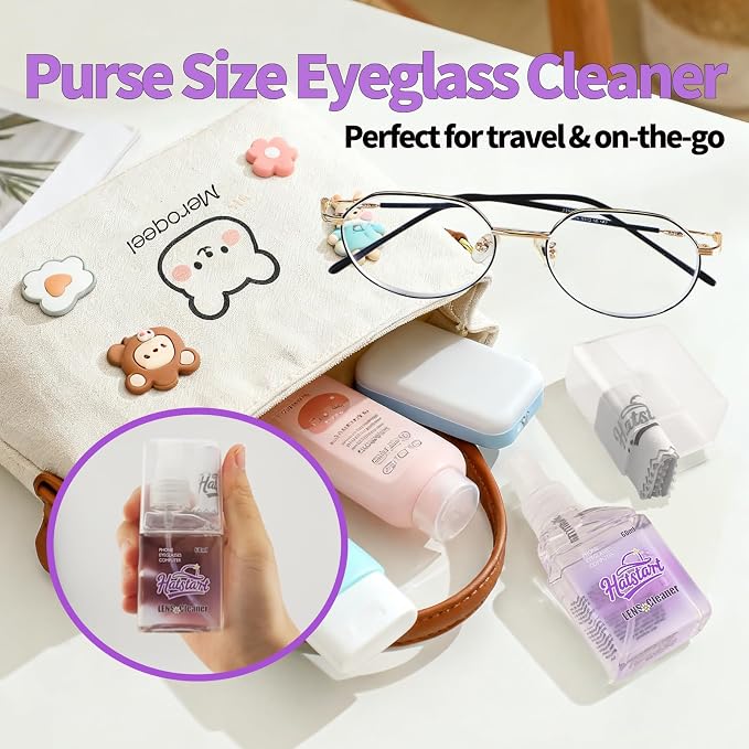 Phone Touch Screen Cleaner Mist Spray and Wipe, Hatstart Pristine Eyeglass Cleaning Kit for TV Laptop Computer Tablet PC LCD Flat Screens Car Display, Compatible with iPhone iPad MacBook Pro, Purple