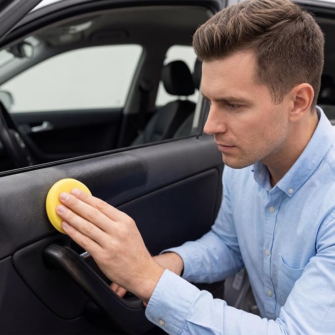 Car Trim Restorer 50g Coating with Sponge | Black Trim Restorer Automotive for Vehicle Interior Exterior Tire Headlight Engine Wheel Window Dash
