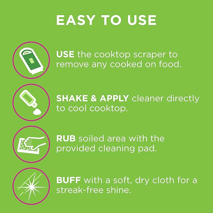 Affresh Cooktop Cleaning Kit, Safe for Glass & Ceramic Cooktops, Includes 5 oz cleaner, 5 pads, 1 scraper