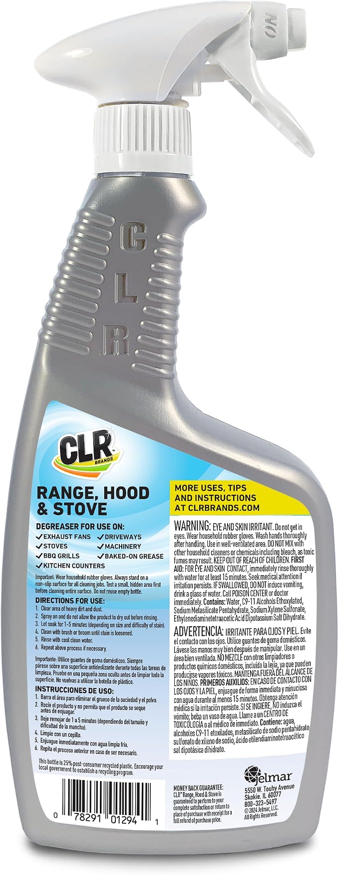 CLR Brands Range Hood & Stove Build Up Degreaser, 22 fl. oz., Fast Acting, Non Abrasive Cleaner, Works on Glass Stove Tops, Oven Racks, BBQ Grills and More