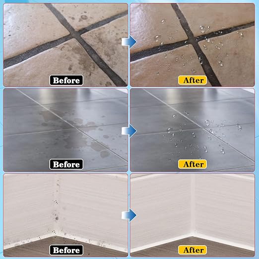 Grout Sealer, Waterproof Grout Sealant Spray, Tile Grout Sealer, Long Lasting Clear Grout Sealer for Shower Tile, Floors, Protect Marble, Ceramic and Granite Surface Grout Cleaner