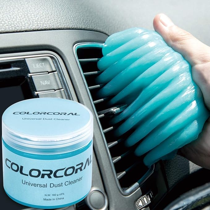 ColorCoral Car Cleaning Gel Universal Gel for Car Vent Cleaner Cleaning Putty Auto Detailing Car Interior Dust Cleaning Kit for Auto Seat, Christmas Stocking Stuffers for Adults Men Women Kid 160g | Blue Car putty for cleaning Interior Auto Seat Car Ve...