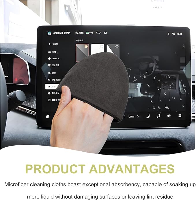 Car Screen Cleaner, 4.72"×3.94" Triangle Auto Touch Screen Cleaner Microfiber Cleaning Pad, Scratch-Free Microfiber Cleaning Wipe for Vehicle Dashboard LCD Display Laptop