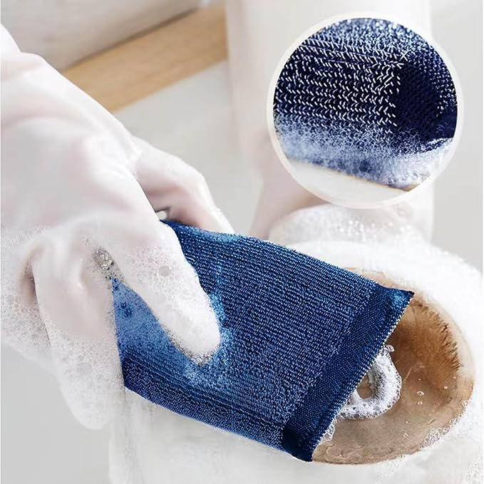 Steel Wool Scrubber Kitchen Sponges - 6 Pack Kitchen Dish Sponges Scrubbers, Non-Scratch Microfiber sponges for Cleaning, Pots and Pans Scrub Sponge