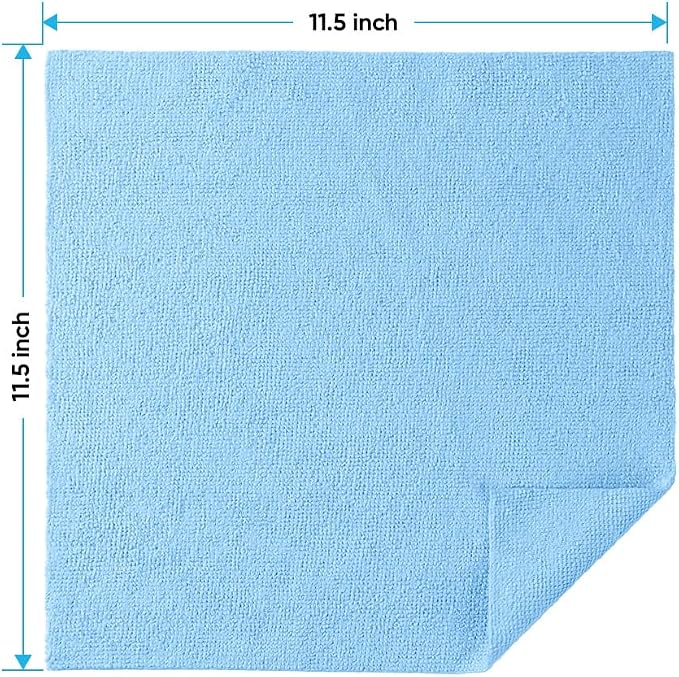 HOMEXCEL Blue Microfiber Cleaning Cloths, 20 Pack Cleaning Rags - Lint Free & Scratch-Free Microfiber Towels for Cars, House & Kitchen, Absorbent Cleaning Towels, 11.5 x 11.5 Inch