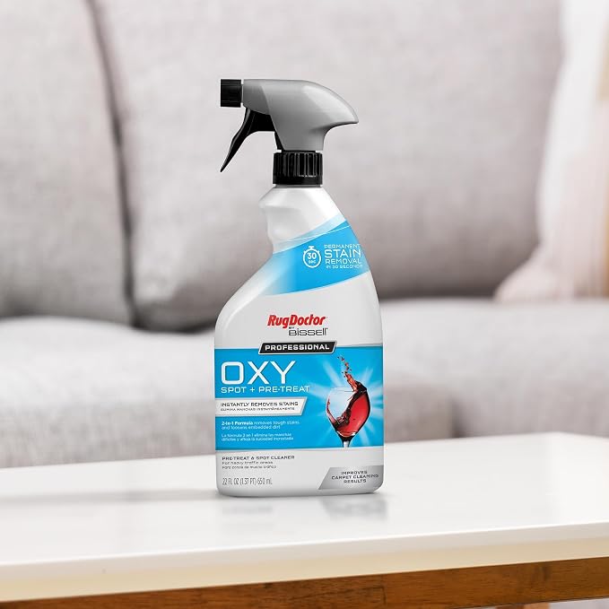 Rug Doctor by BISSELL Oxy Spot & Pre-Treat Spray 22oz. | Professional Oxy Formula Permanently Removes Stains in 30 Seconds, Carpet Spot Cleaner Spray, Ready-To-Use Spray Bottle