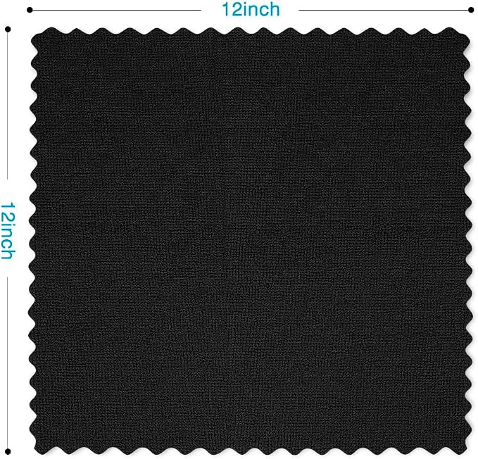 Orighty Microfiber Cleaning Cloth Bulk, 150 Pack Shop Towels, Reusable Cleaning Rags, Lint Free Microfiber Towels for Cars, Home & Kitchen, 12x12 Inch, Black